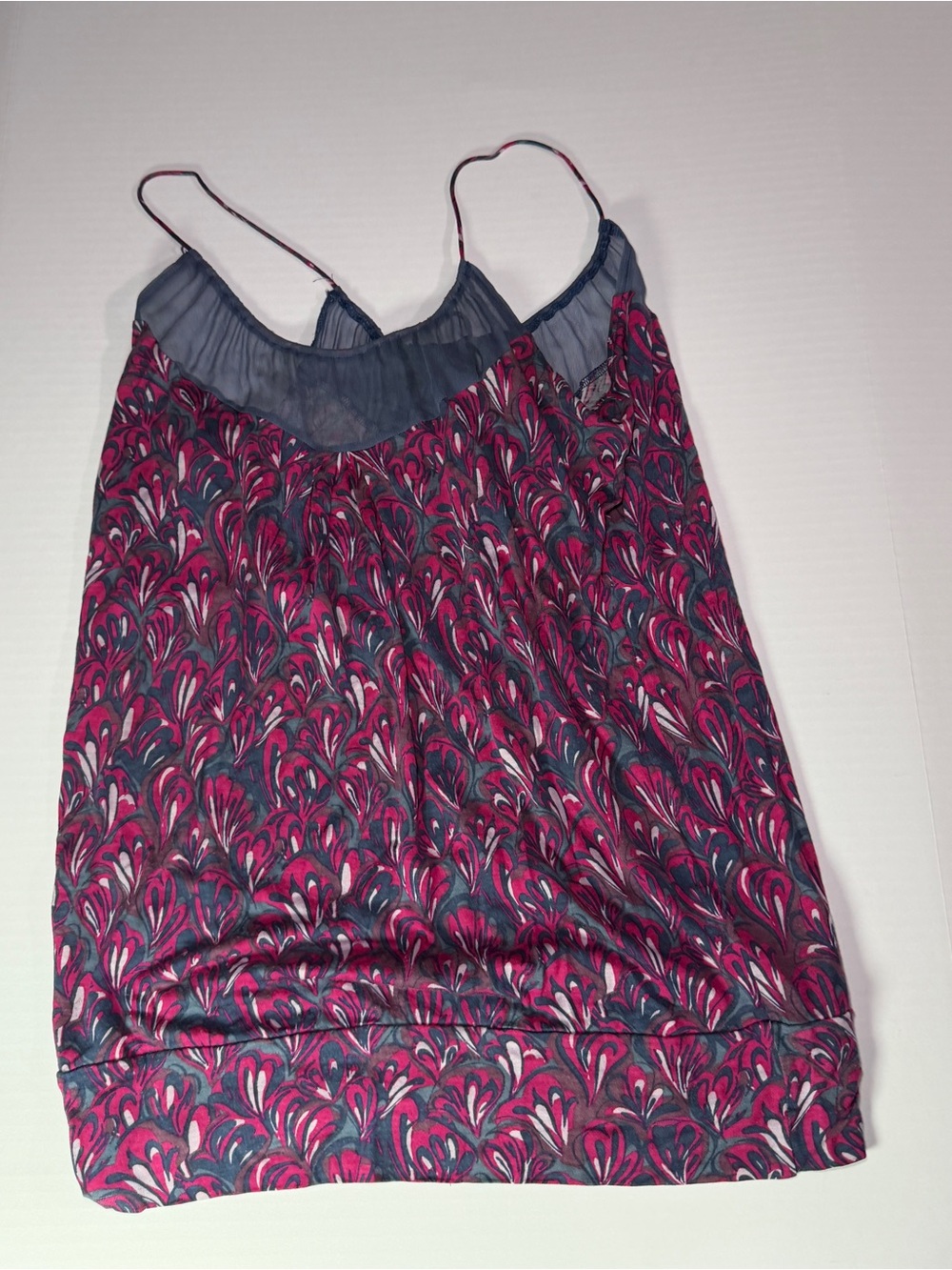 Floral Print Pink & Navy Spaghetti-Strap Cami